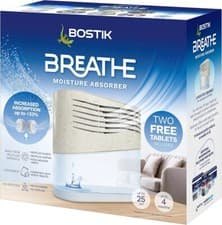 Image of Bostik Breathe Humidity Moisture Damp Absorber Dehumidifier Unit Plus 2 Refills