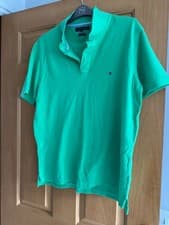 Image of Tommy Hilfiger Men's Apple Green Cotton Polo Shirt Short Sleeve XXL Slim Fit