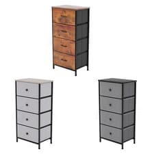 Image of Modern 4 Drawer Chest of Drawers Fabric 'UKFR' Storage Bedroom Hallway Furniture