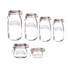 Image of Kilner Clip Top Round Preserving Jars for Airtight Food Storage, Pickles & Jam