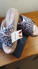 Image of BNWT, Hush Puppies Women's Leopard Print Wedge Sandals, UK Size 7 (S005)