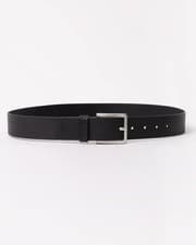 Image of HUGO Gionios Mens Grainy Embossed-Leather Belt with Brushed Metal Hardware NOS