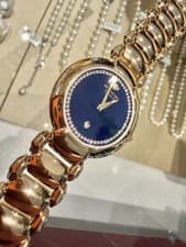 Image of Raymond Weil Women's 31Mm Gold Plated Watch Blue Dial Date