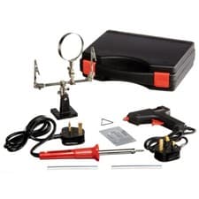 Image of New Soldering Iron Tool Kit Glue Gun Helping Hand Magnifier Hobby Electricians