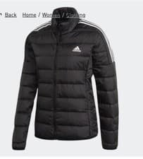 Image of Adidas Womens Essentials Padded Down Jacket Slim Uk Medium RRP £100 Black #U114