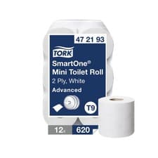Image of Tork T9 SmartOne Mini Toilet Roll 2-Ply 620 Sheets Disposable(Pack of 12) 472193