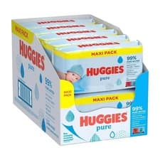 Image of Huggies Pure Baby Wipes Pack Of 12 X 60 Wipes Wet Bulk Wholesale Packs See Notes