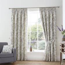 Image of Dreams & Drapes Jazmine Floral Print 100% Cotton Curtains Pencil Pleat Lined UK