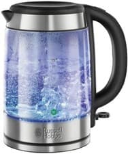 Image of Russell Hobbs 21600-10 Illuminating Glass Kettle, Black, 1.7 Litre, 3000 Watt