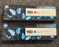 Image of HP D8J07A 980 Original Ink Cartridge, Cyan & Magenta, Single Pack Ink Bundle