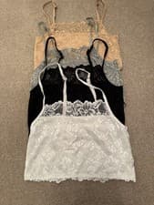 Image of Women's 4 Pack Lace Non-Wired Comfort Bralettes, UK Size Medium
