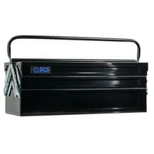 Image of SGS Heavy Duty Metal Cantilever Tool Box, Black, 5 Trays, Padlock Hole,25kg Max.