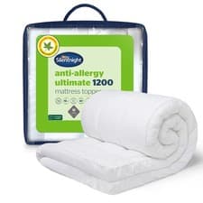 Image of Silentnight Anti Allergy Mattress Topper Thick Quilted Cover 2.5-12cm Deep Pad