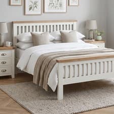Image of Super King Size 6ft Bed Cheshire White Painted Oak Home Furniture