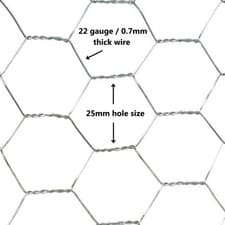 Image of Chicken Wire Mesh Fencing Galvanised Netting Rabbit Fence Pet Garden 25m 50m
