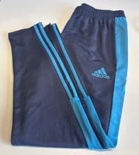 Image of Adidas Aeroready Essential 3 Stripe Training Bottoms Men's Size Medium Blue