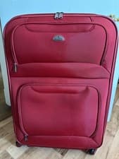Image of Samsonite XL Suitcase Red Soft Shell Spinner Large Lightweight Travel Case