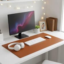 Image of Large PU Leather Desk Mat Mouse Pad Keyboard Protector Mat 120x60 100x50 80x40cm