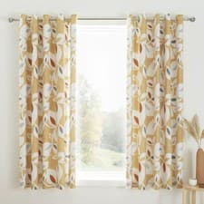 Image of Catherine Lansfield Inga Leaf Lined Eyelet Curtains