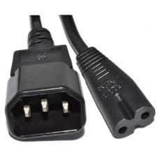 Image of Power Extension Cable IEC C14 Male Plug to IEC C7 Female Socket 2m 2 metres