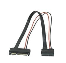 Image of 2x SATA 5V Cable Serial ATA 22 Pin 7+15 Male To Slimline SATA 13 Pin 7+6 Female