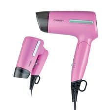 Image of Carmen Travel Hair Dryer with Foldable Handle, 1400W, Pink C81248PNK