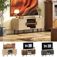 Image of TV Unit Cabinet for TVs up to 55 Inches with Storage Shelves
