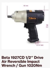 Image of Brand New Without Box Beta 1927CD 1/2 Drive Air Reversible Impact Wrench/ Gun