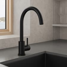 Image of Kitchen Sink Mixer Tap Monobloc Swivel Spout Black Chrome Brushed Brass Bronze