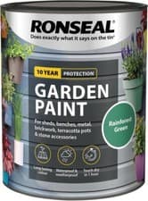 Image of Ronseal Garden Paint Metal Wood Brick Stone Furniture Pot 750ml Rainforest Green