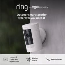 Image of Ring Stick Up Cam Battery HD Outdoor Wireless Camera System White