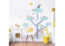 Image of Walltastic Safari Animals Large Character Tree Sticker 5ft - Nursery Baby Room