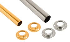 Image of 3 Lengths of Wardrobe Rail Chrome, Brass 2 - 8 Ft with Free End Sockets