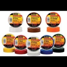 Image of 3m scotch vinyl electrical tape insulation tape super 88 35 22 black grey brown