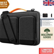 Image of Trendy Shockproof 15.6-16 Inch Laptop Sleeve with Detachable Strap - Dark Grey