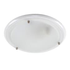 Image of Bathroom Ceiling Lights Metal IP44 Round Glass Shades Flush Fitting Waterproof