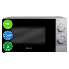 Image of Abode Silver Microwave 700W 20L Manual with 5 Power Levels & Defrost AMM2005S