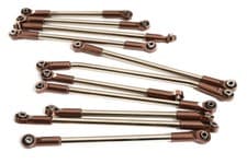 Image of Bronze Billet Machined Linkage (11) Set for Element RC 1/10 Scale Enduro Sendero