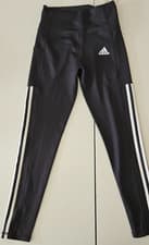 Image of Adidas Womens Black High-Rise 7/8 AEROREADY Leggings NWT SIZE S STRIPS