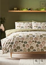 Image of BNWT MATALAN DOUBLE SIZE GREEN PUMPKIN PRINT DUVET COVER BEDDING SET halloween