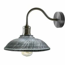 Image of Industrial Wall Light Polished Chrome Metal Shades E27 Lounge Lamp UK