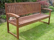 Image of Garden Bench Henley 3 Seat Quality Hardwood Patio Furniture FSC ® Certified Wood