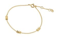 Image of Michael Kors Premium 14ct Gold Plated 6.2" MK Station Bracelet
