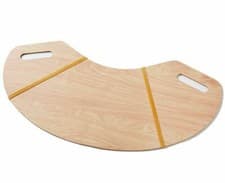 Image of Wooden Oversized Gently Curved Armchair Lap Table Laptop All Purpose Lap Desk