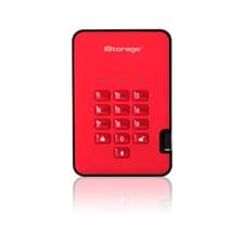 Image of iStorage diskAshur2 1TB Secure Portable SSD PIN protected Red (IS-DA2-256-SSD-10