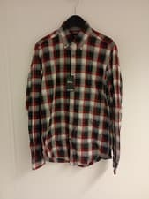 Image of Mens Hugo Boss Checked Shirt Regular Fit Size M Grey Black Brand New With Tags