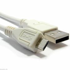 Image of WHITE HQ Shielded USB 2.0 A To MICRO B Cable 24AWG Quick Charge 50cm/1m/2m/3m/5m