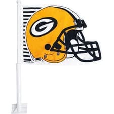 Image of Green Bay Packers Helmet Shaped Car Flag