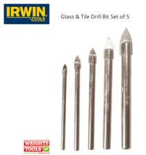 Image of IRWIN - Glass & Tile Drill Bit Set of 5: 4, 5, 6, 8 & 10mm