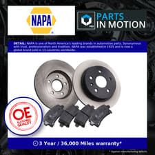 Image of 2x Solid Brake Discs and Pads Rear NAPA NBK5348DP fits VAUXHALL INSIGNIA
